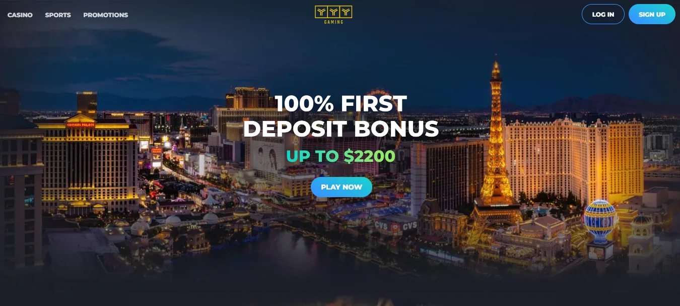 Screenshot of Y Win Casino's homepage